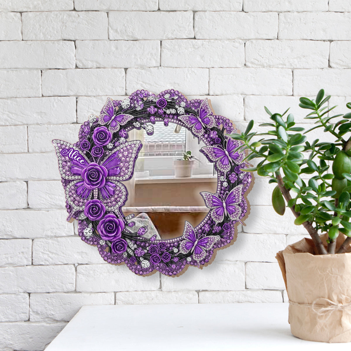 Wunderschöne Schmetterlinge – Personalisierter Schmetterlings-Wandspiegel