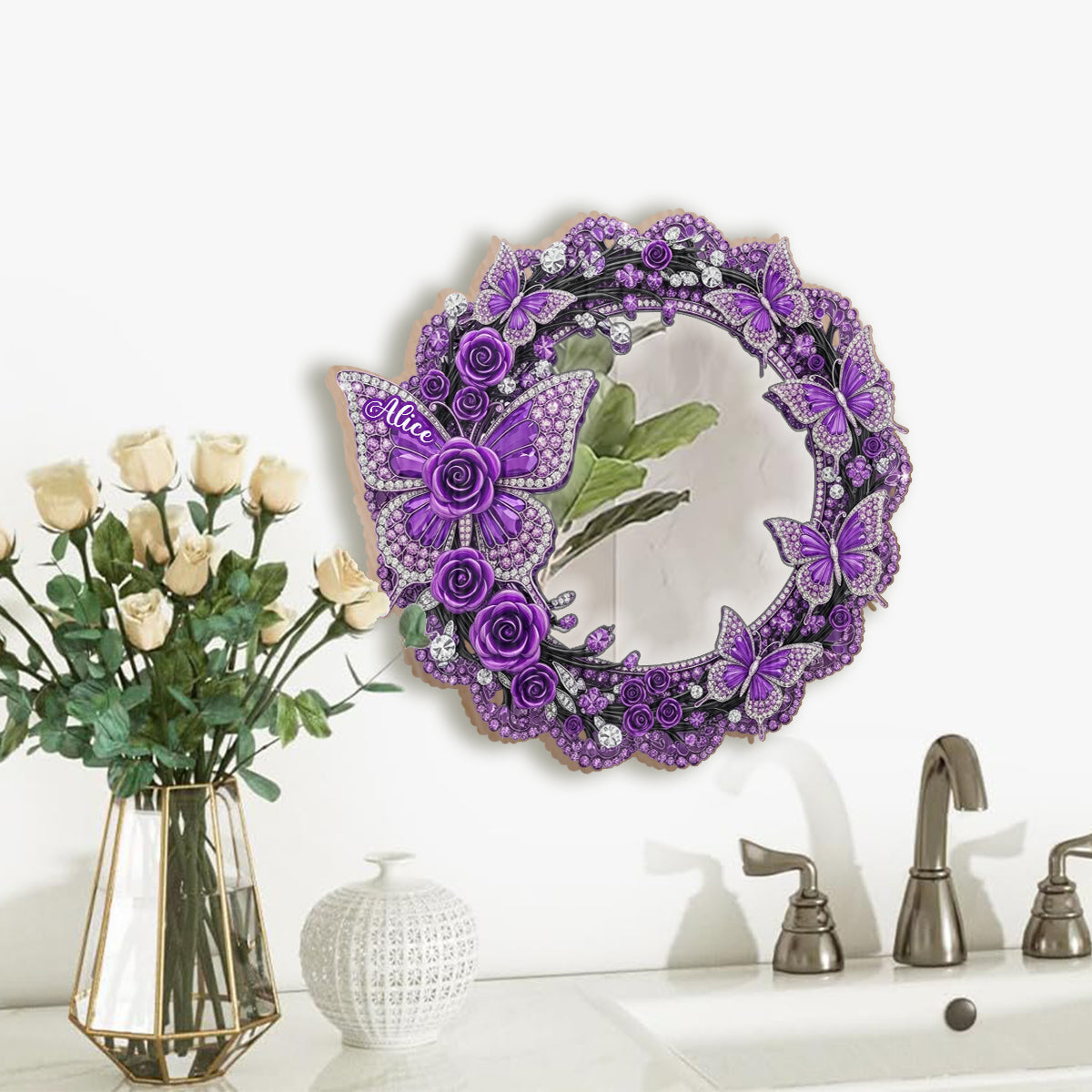 Wunderschöne Schmetterlinge – Personalisierter Schmetterlings-Wandspiegel