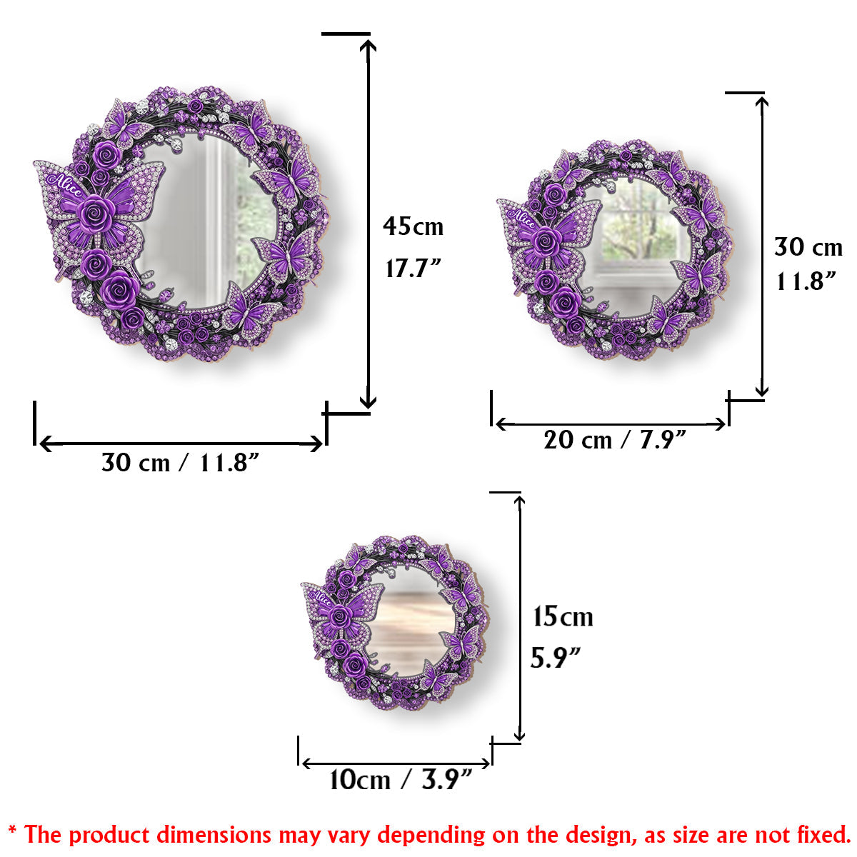 Wunderschöne Schmetterlinge – Personalisierter Schmetterlings-Wandspiegel