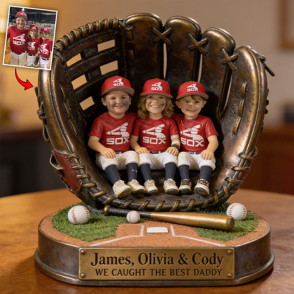 Personalisierte Foto-Plakette für den besten Papa/Opa - Individuelle Baseball-Acrylplakette