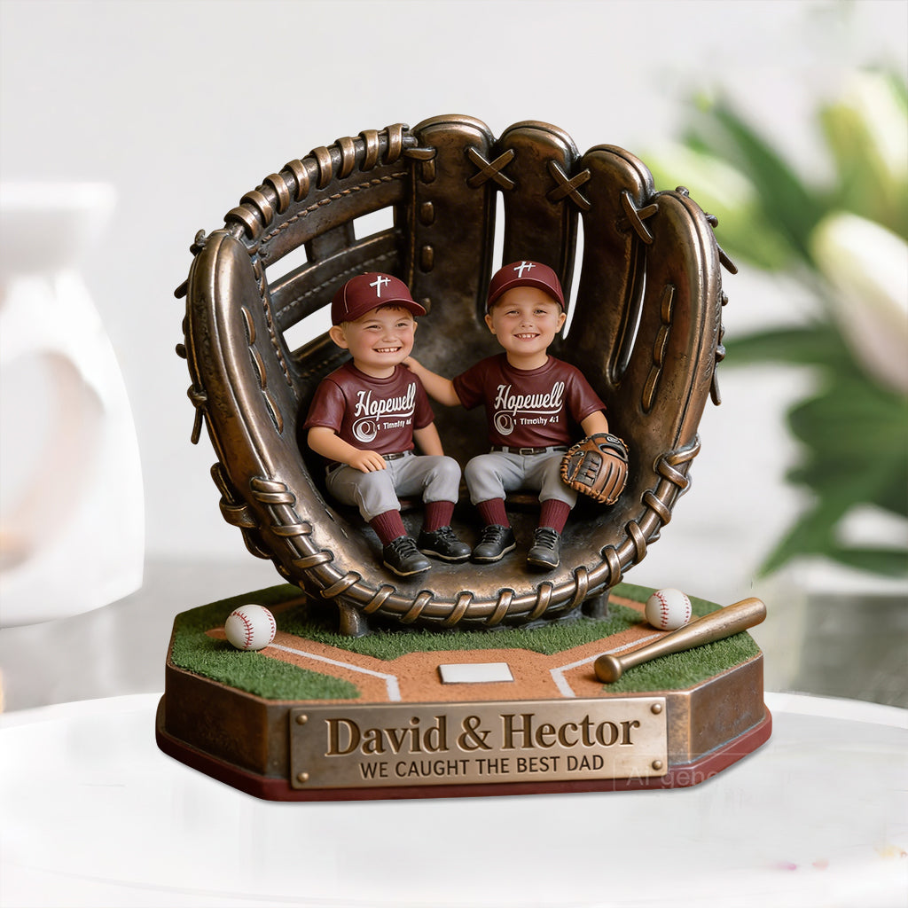 Personalisierte Foto-Plakette für den besten Papa/Opa - Individuelle Baseball-Acrylplakette