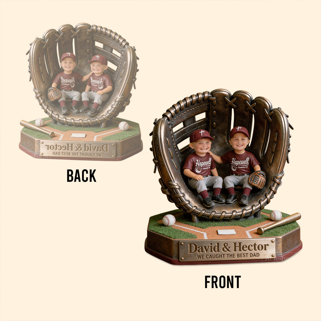Personalisierte Foto-Plakette für den besten Papa/Opa - Individuelle Baseball-Acrylplakette