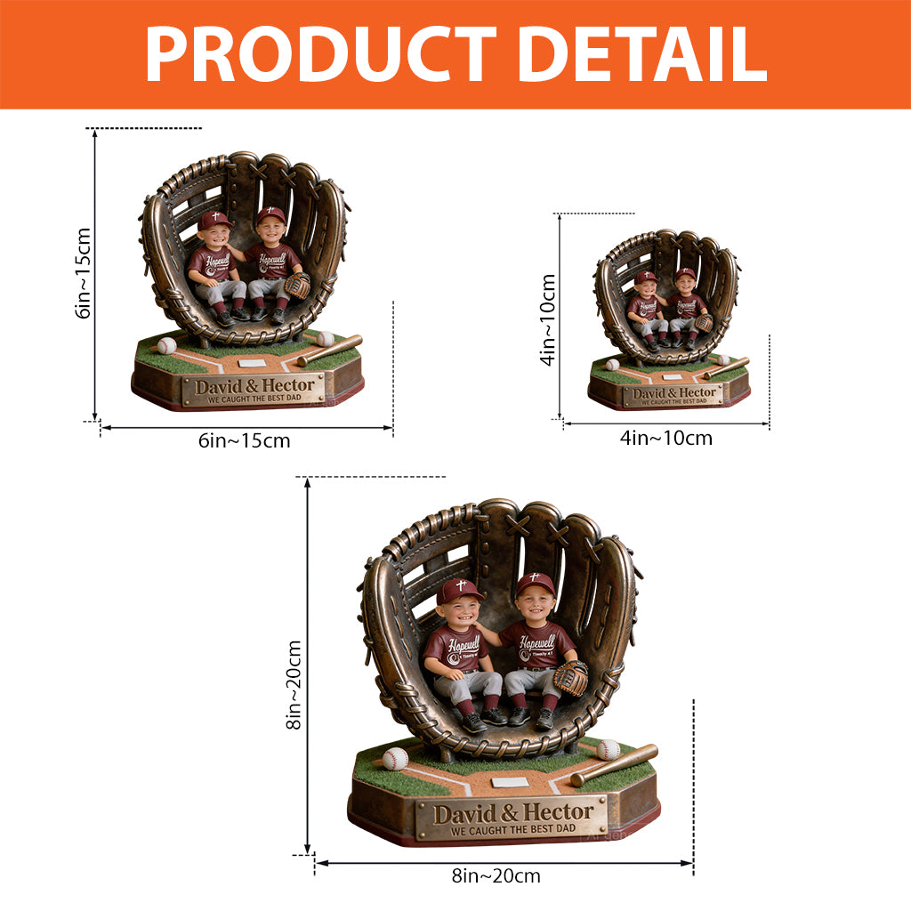 Personalisierte Foto-Plakette für den besten Papa/Opa - Individuelle Baseball-Acrylplakette
