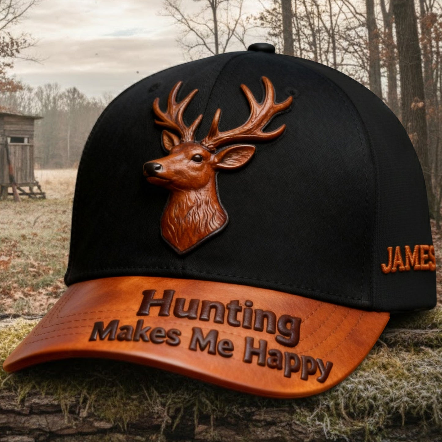 Die Jagd macht mich glücklich – personalisierte Jagd-Klassiker-Kappe