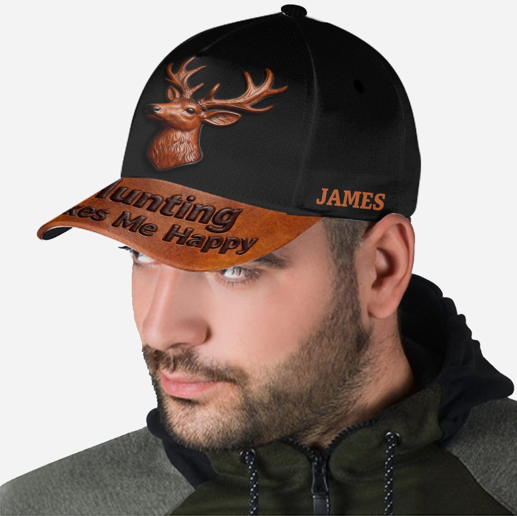 Die Jagd macht mich glücklich – personalisierte Jagd-Klassiker-Kappe