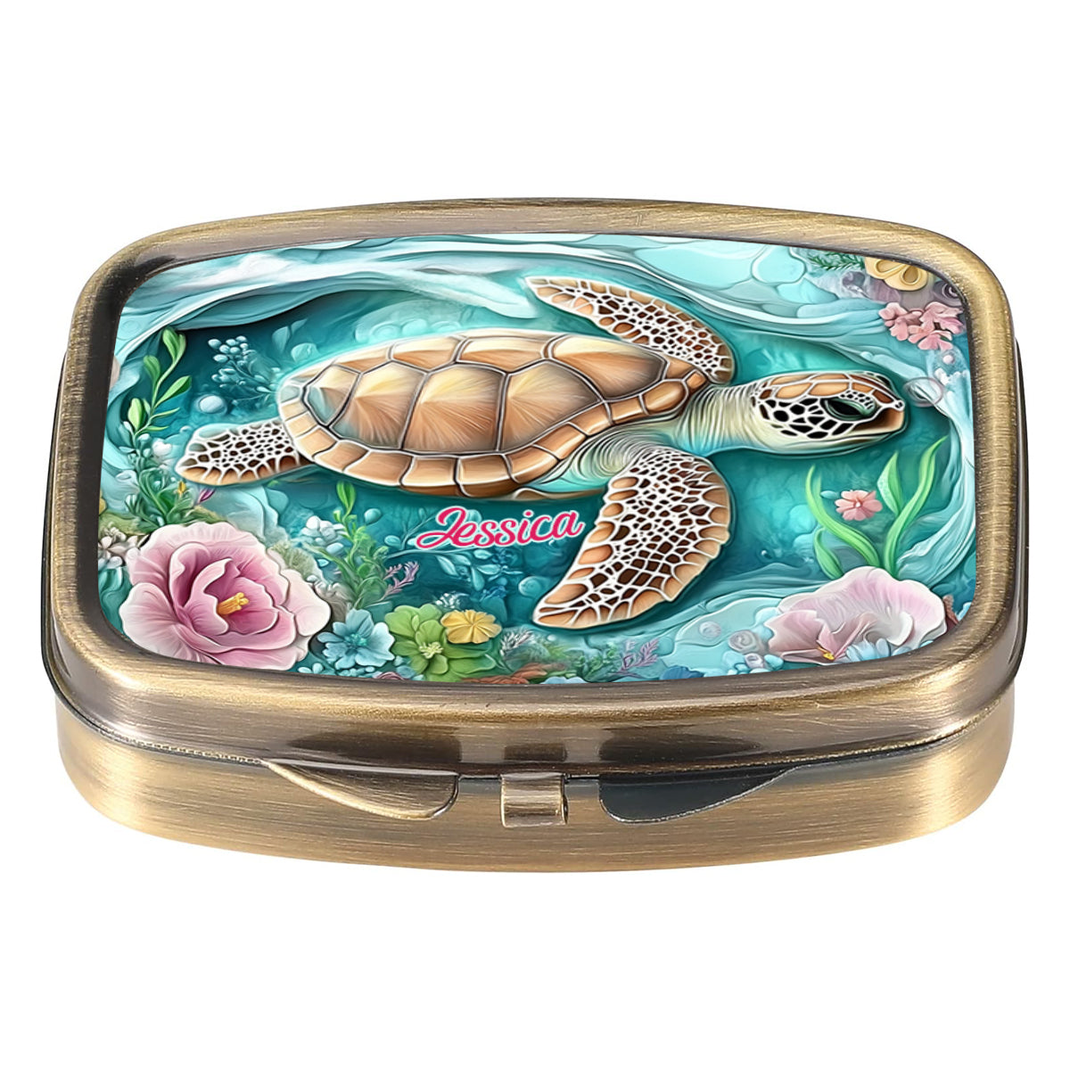Personalisierter Pillenorganizer für Schildkrötenliebhaber