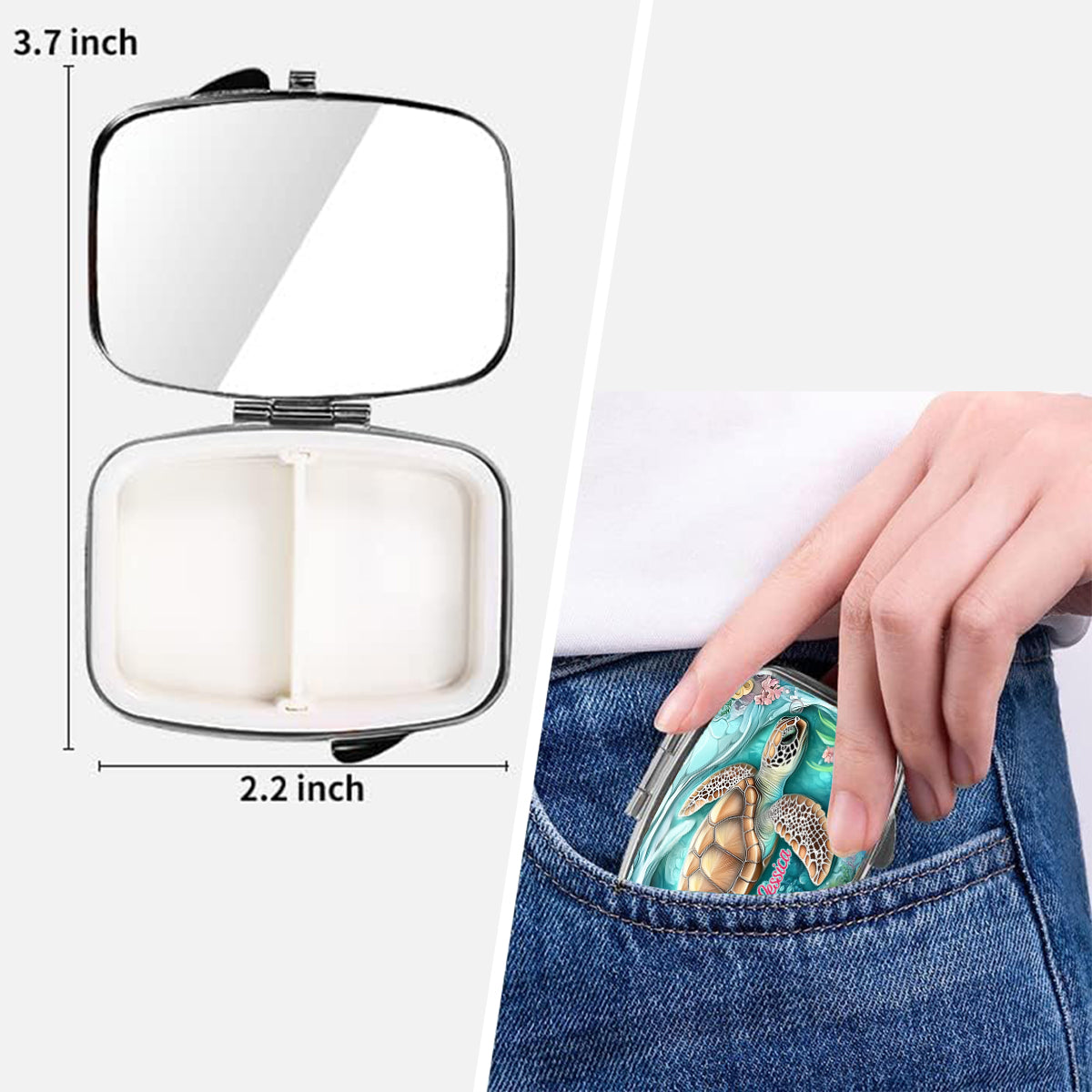 Personalisierter Pillenorganizer für Schildkrötenliebhaber