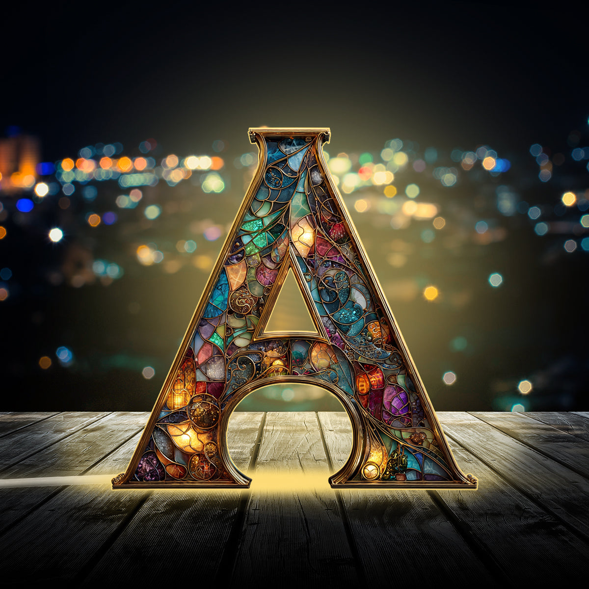 Bunte Initialen - Personalisierte Acryl-LED-Nachtleuchte für die Familie – Personalisierte Familienleuchte