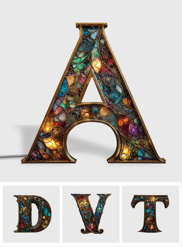 Bunte Initialen - Personalisierte Acryl-LED-Nachtleuchte für die Familie – Personalisierte Familienleuchte