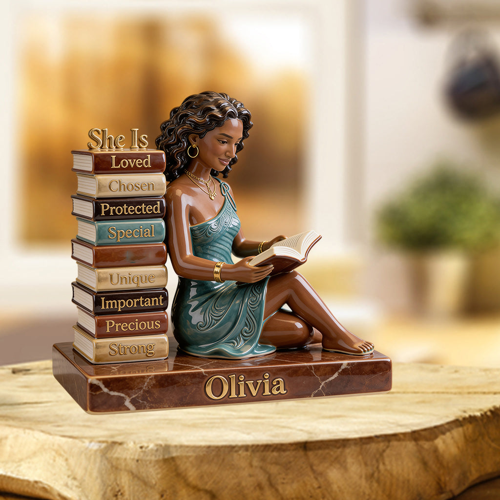 Sie wird geliebt und auserwählt – personalisierte, individuell geformte Acrylplakette für Afroamerikanerinnen