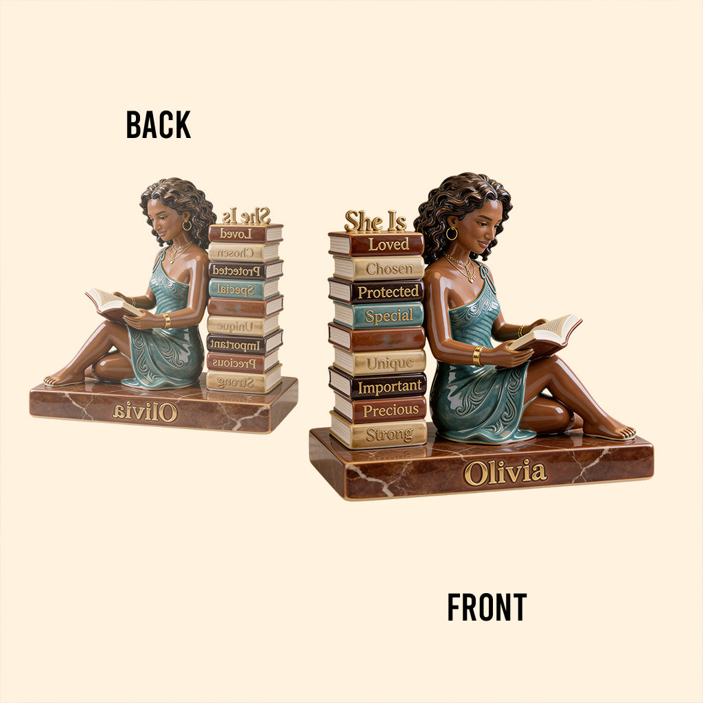 Sie wird geliebt und auserwählt – personalisierte, individuell geformte Acrylplakette für Afroamerikanerinnen