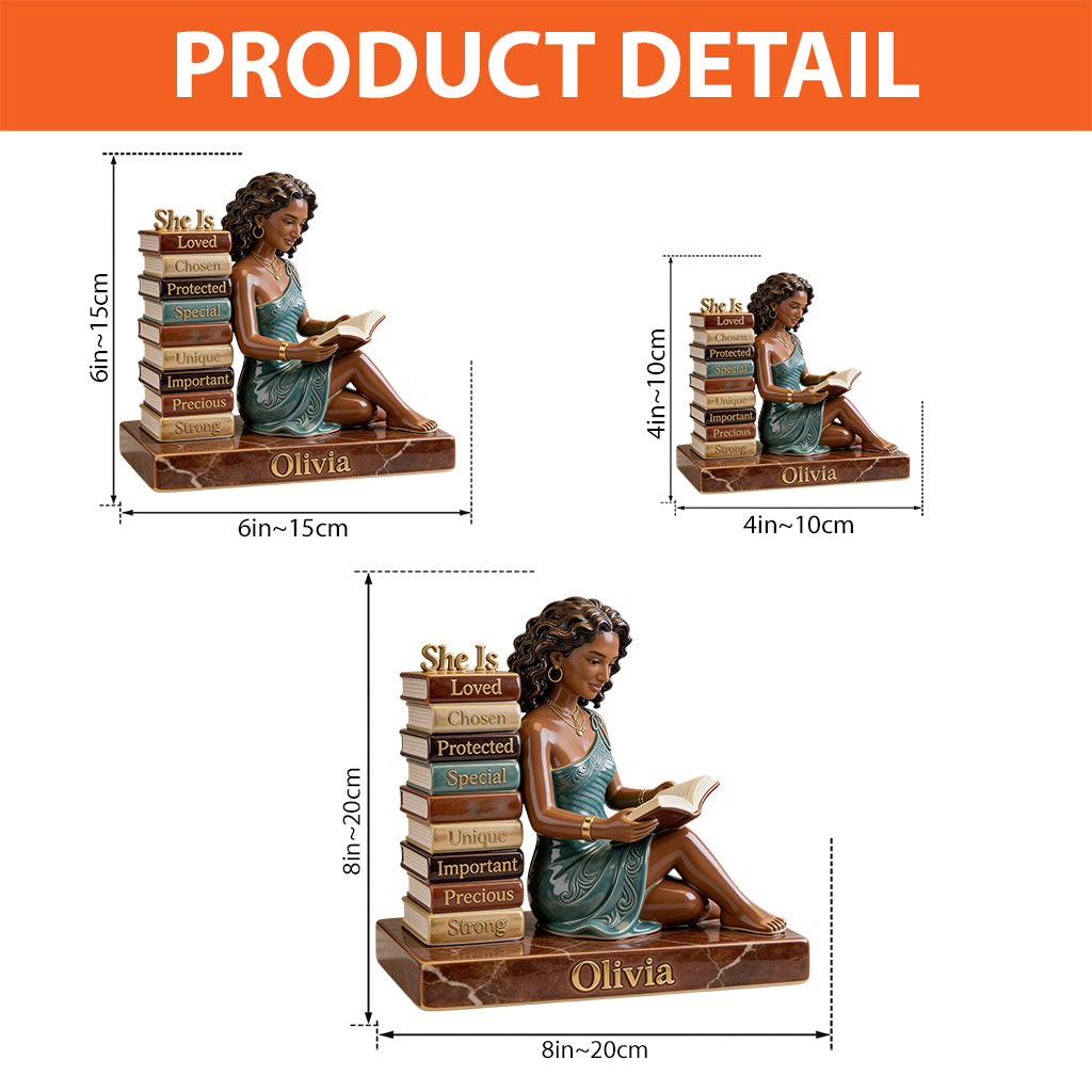 Sie wird geliebt und auserwählt – personalisierte, individuell geformte Acrylplakette für Afroamerikanerinnen