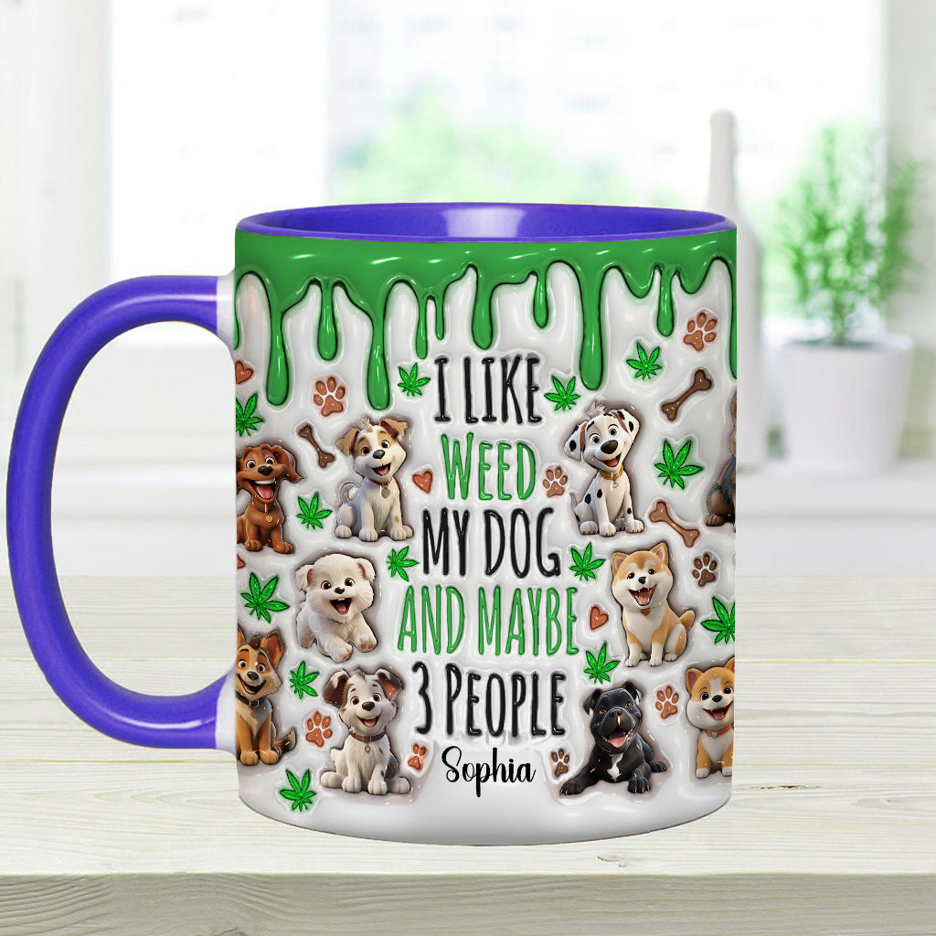 Ich mag Hunde und Gras – personalisierte Tasse mit Gras-Akzent