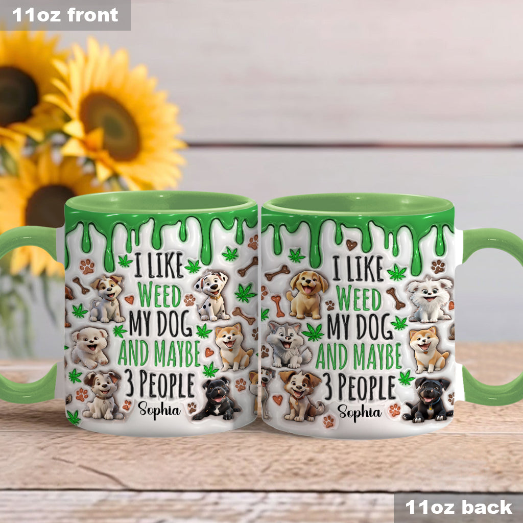 Ich mag Hunde und Gras – personalisierte Tasse mit Gras-Akzent