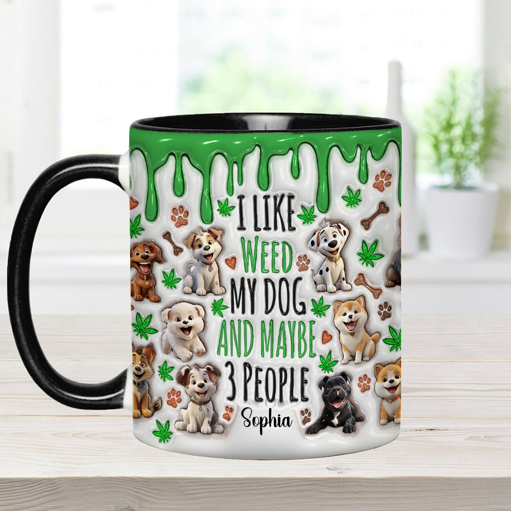 Ich mag Hunde und Gras – personalisierte Tasse mit Gras-Akzent