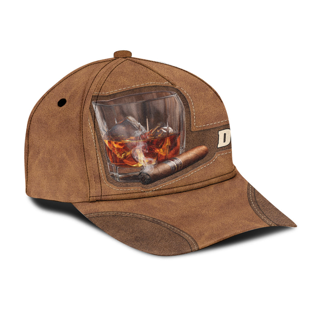 Whiskey, Rum, And Cigar - Personalized Liquor Classic Cap