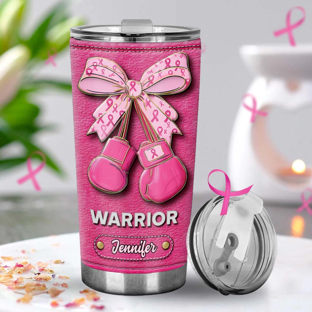 Warrior - Personalized Breast Cancer Awareness Tumbler