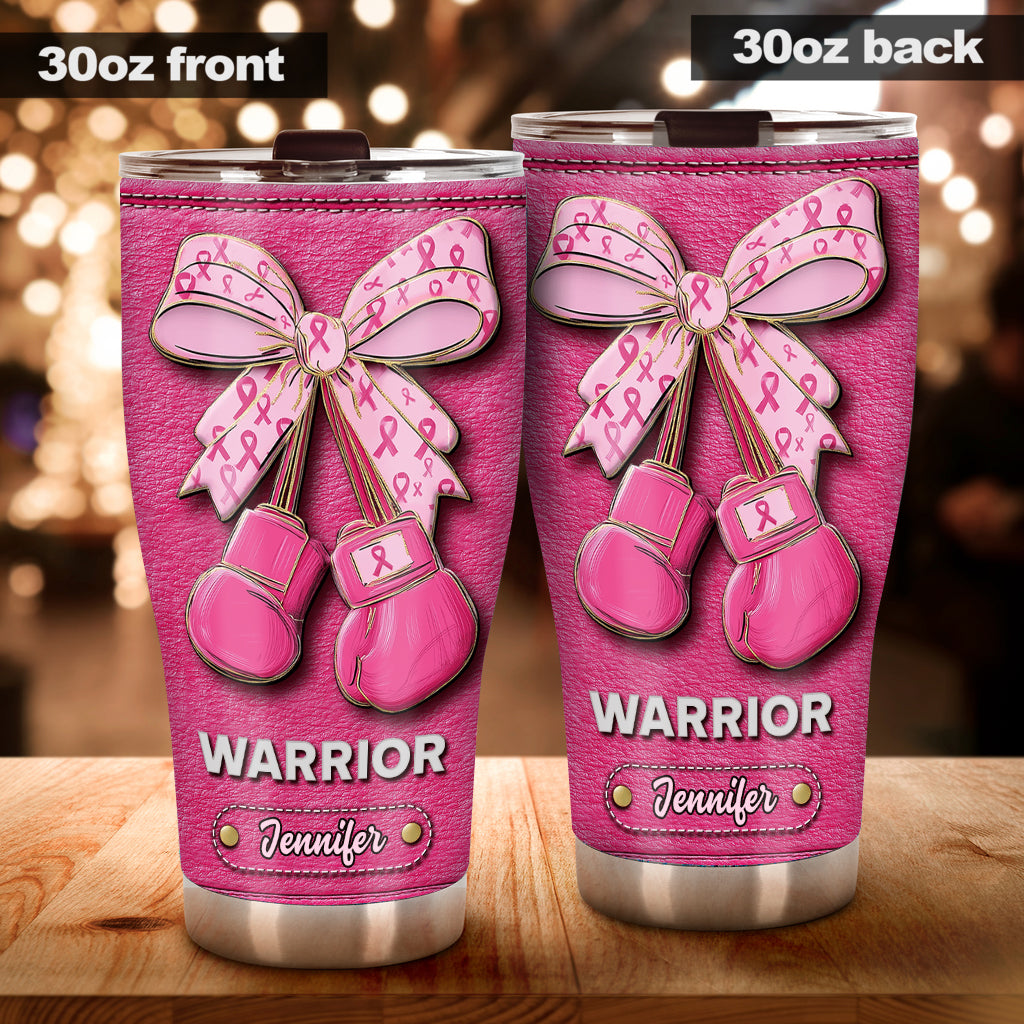 Warrior - Personalized Breast Cancer Awareness Tumbler