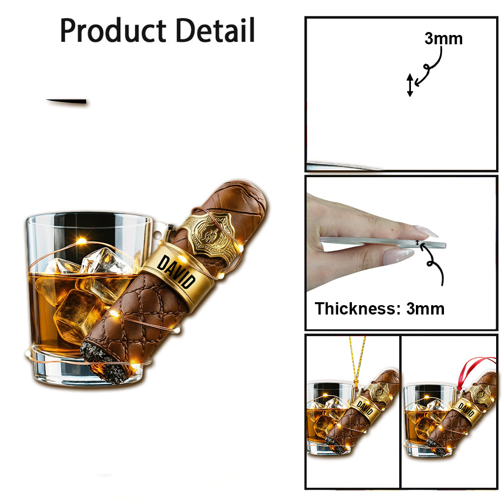 Whisky & Zigarre – Personalisierter Whisky-Anhänger