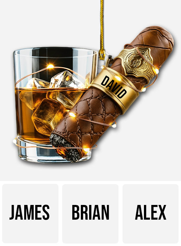 Whisky & Zigarre – Personalisierter Whisky-Anhänger