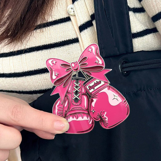 Kämpfe, Hoffnung, Liebe – Personalisierte Anstecknadel zur Brustkrebsvorsorge