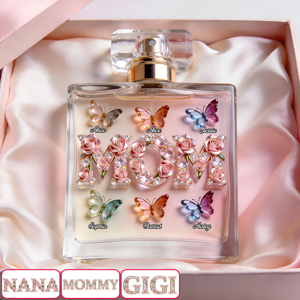 Geschenk für Mama, Oma, Schwester, Tante – Personalisierter, nachfüllbarer Parfümflakon für Mütter