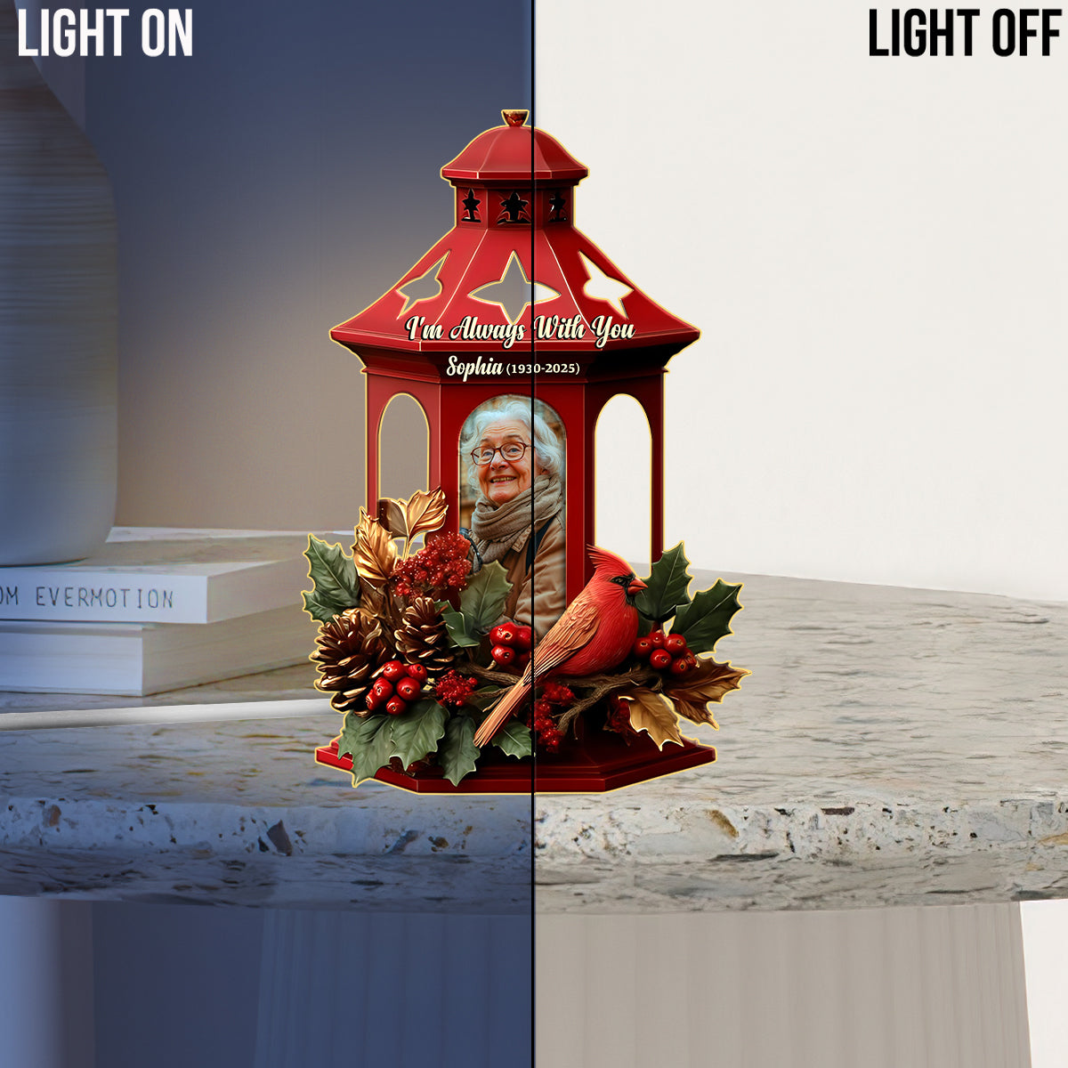 Ich bin immer bei dir – Personalisierte Gedenk-LED-Nachtleuchte aus Acryl