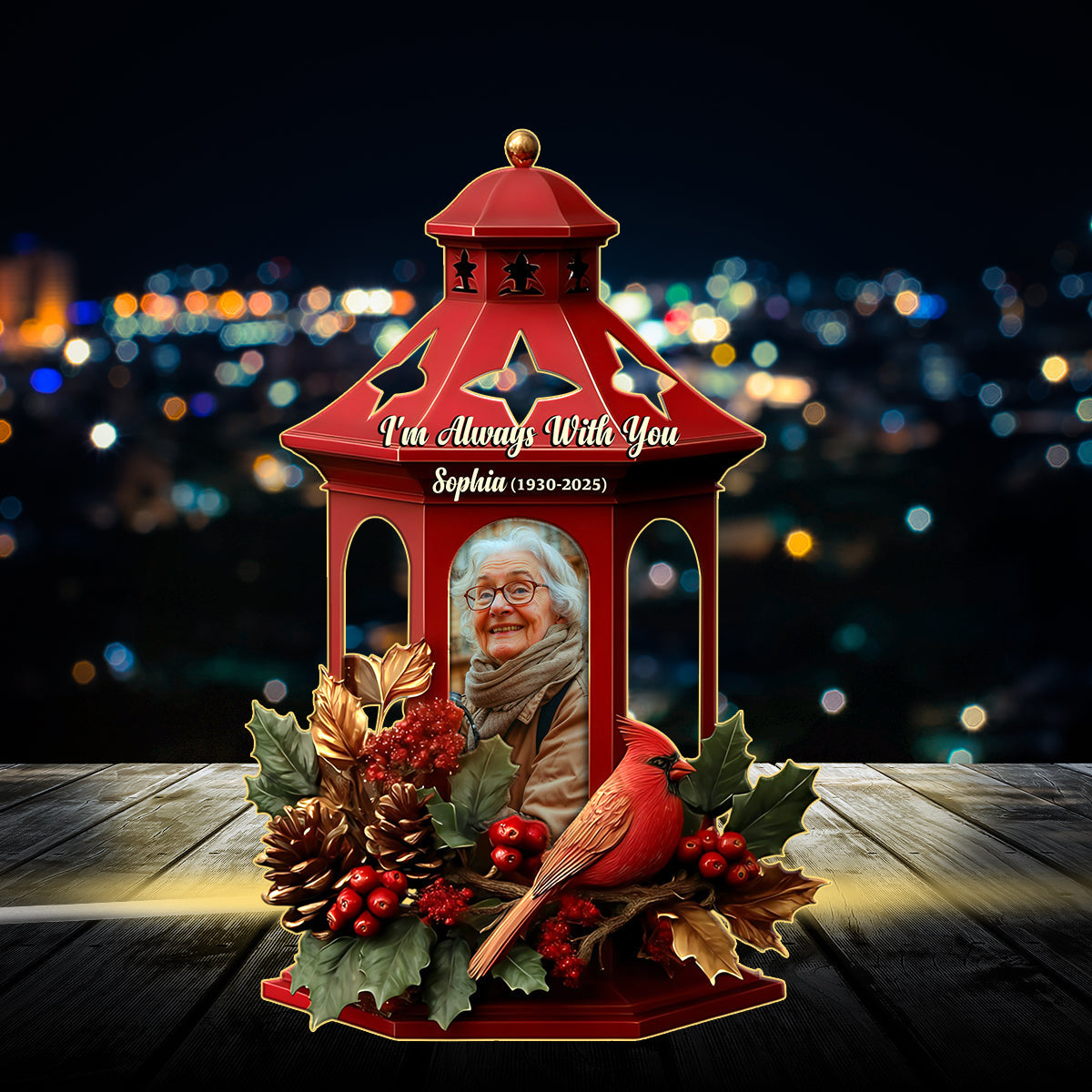 Ich bin immer bei dir – Personalisierte Gedenk-LED-Nachtleuchte aus Acryl