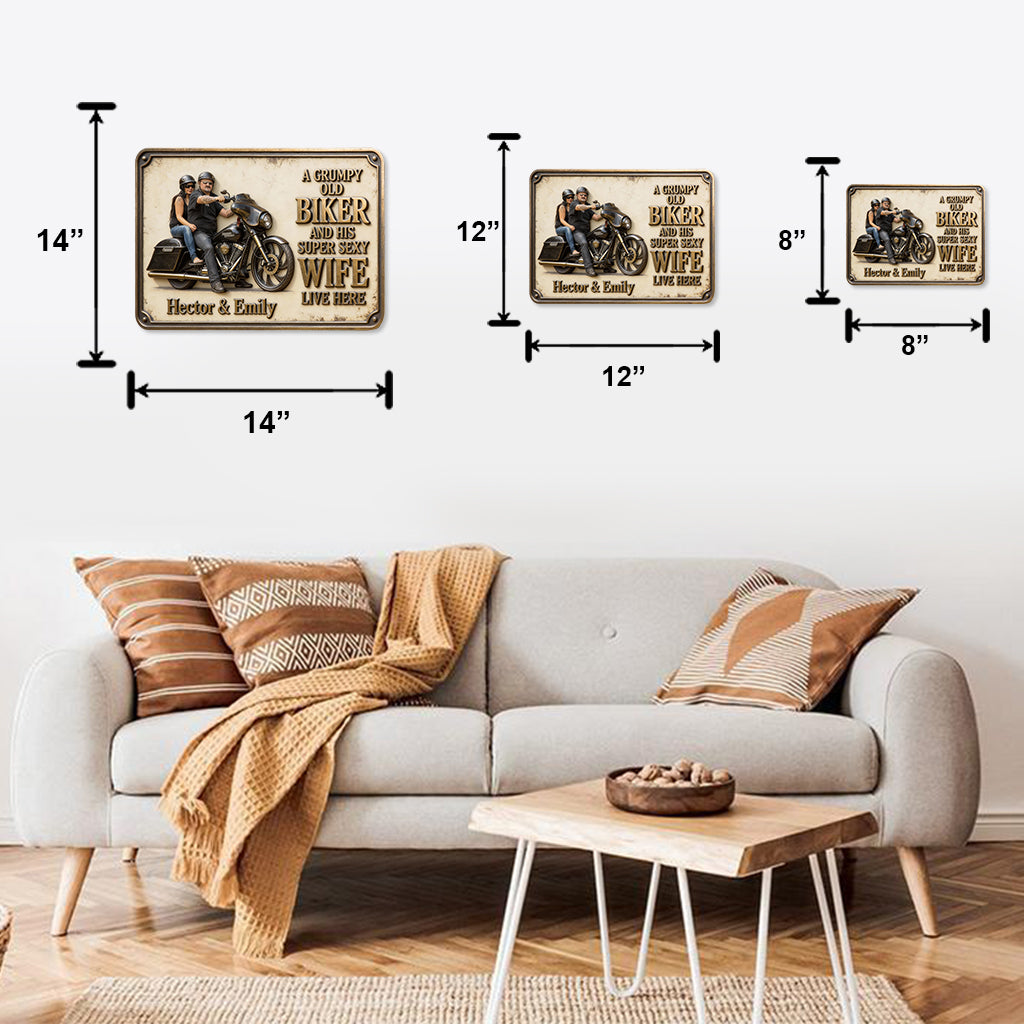 Individuell gestaltbares Biker-Metallschild mit Foto