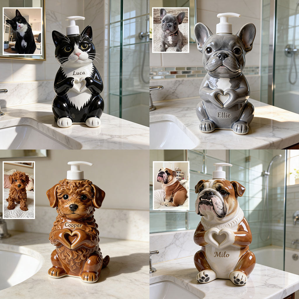 Custom Any Pet Photo - Personalized Dog Soap Dispenser