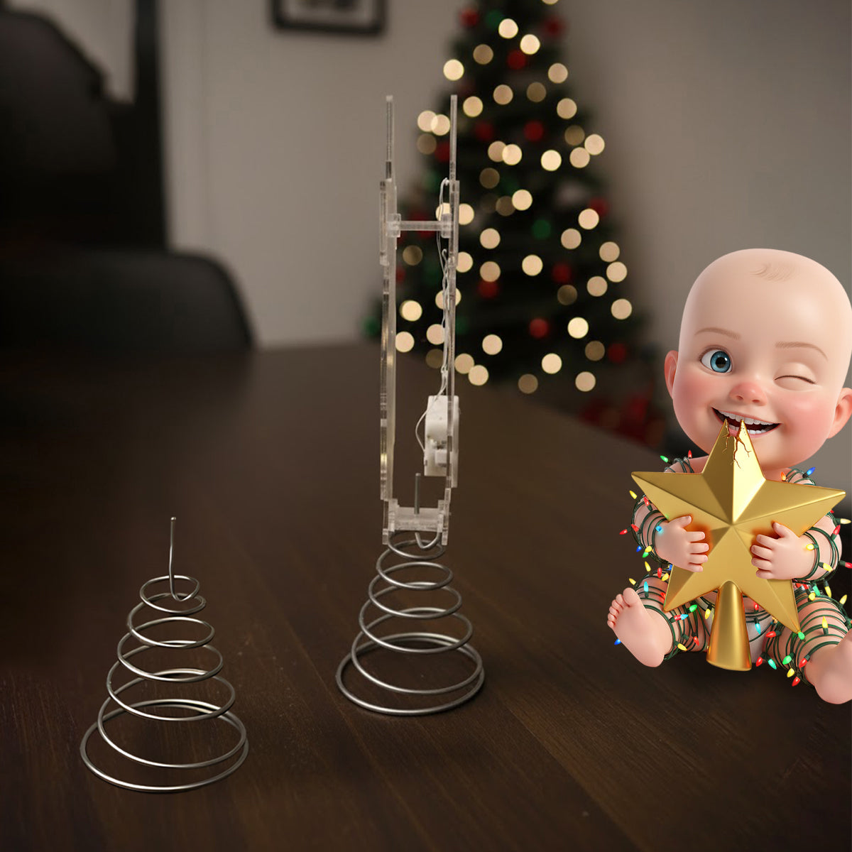 Naughty Kids - Personalisierte LED-Lichterbaumspitze für Kinder