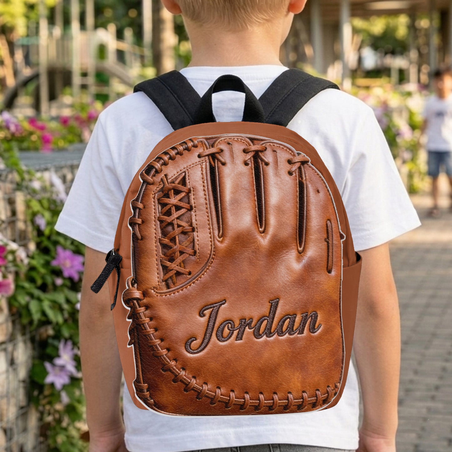 Leder Baseballhandschuh - Personalisierter Rucksack mit wechselbarem Lederpatch