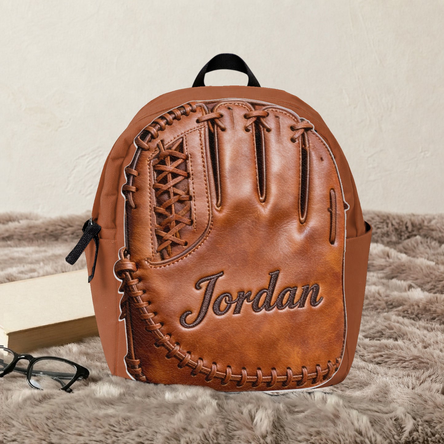 Leder Baseballhandschuh - Personalisierter Rucksack mit wechselbarem Lederpatch