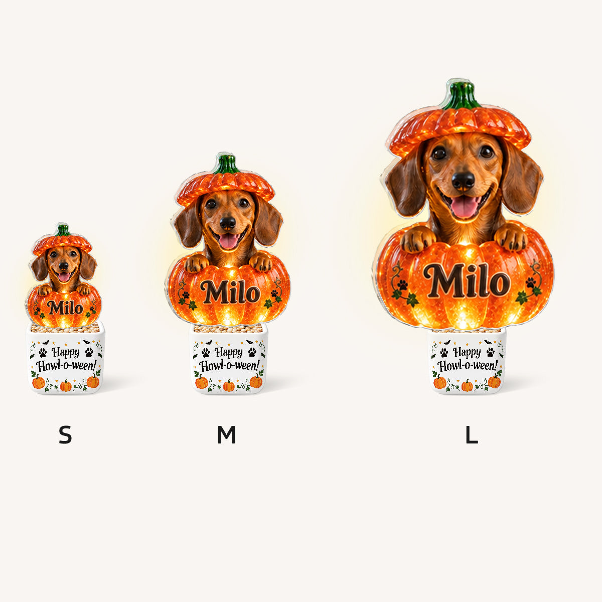 Niedliche Halloween-Dekoration für Haustiere - Personalisierte Hund LED Licht Keramiktopf