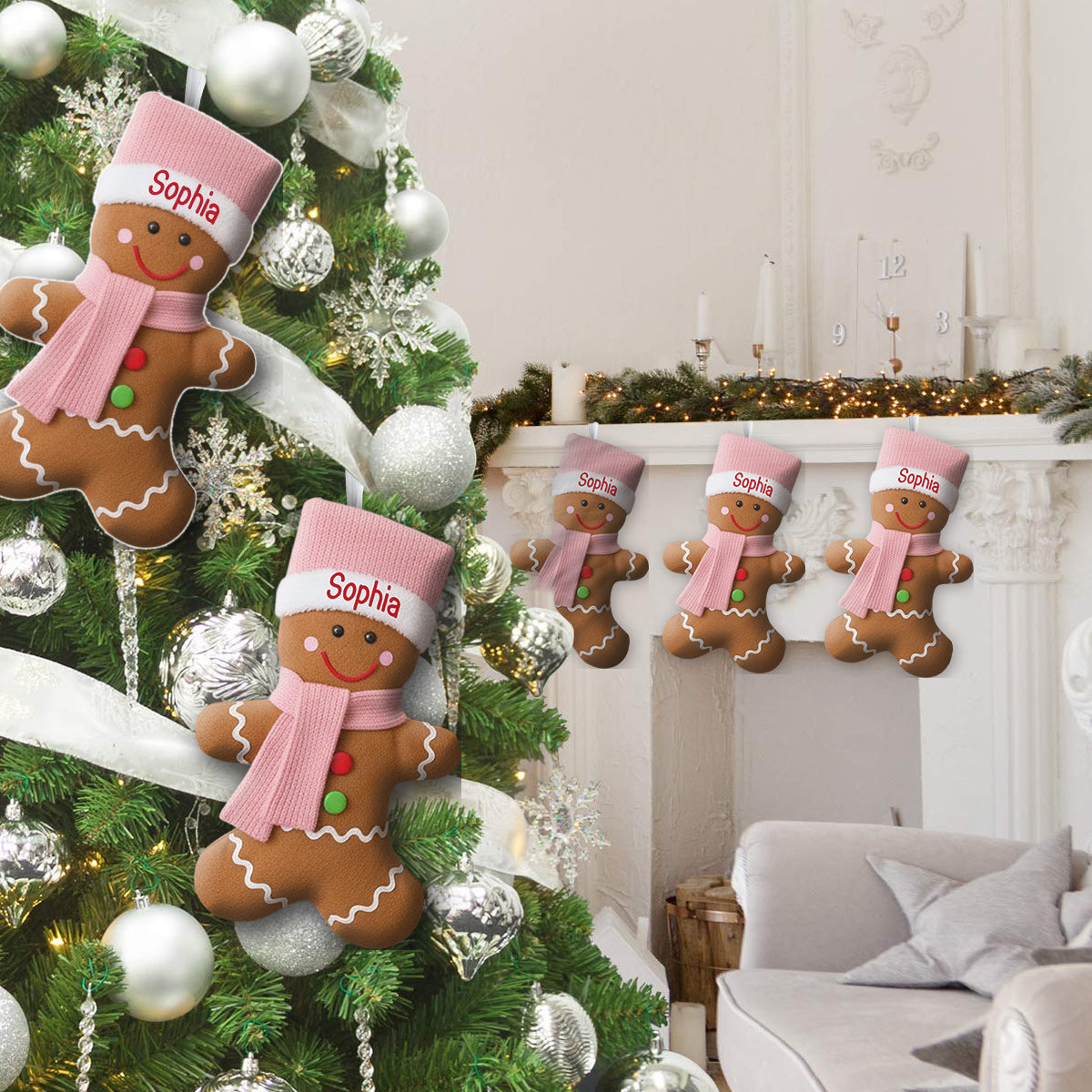 Frohe Weihnachten – Personalisierter Weihnachtsstrumpf in Familienform