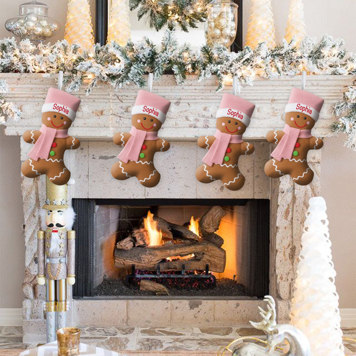 Frohe Weihnachten – Personalisierter Weihnachtsstrumpf in Familienform