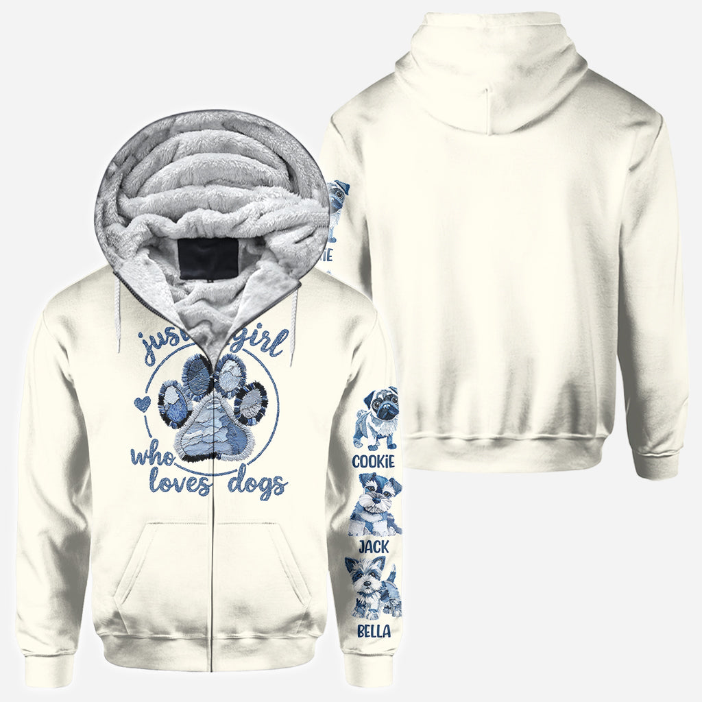 Einfach ein Mädchen, das Hunde liebt – personalisiertes T-Shirt mit Hundemotiv