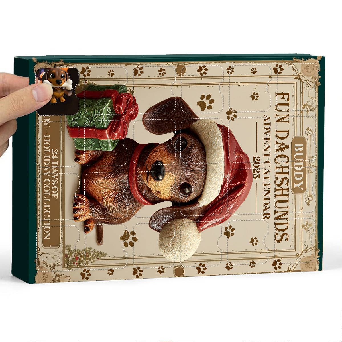 Love Dachshund - Personalized Dachshund Advent Calendar With Ornaments