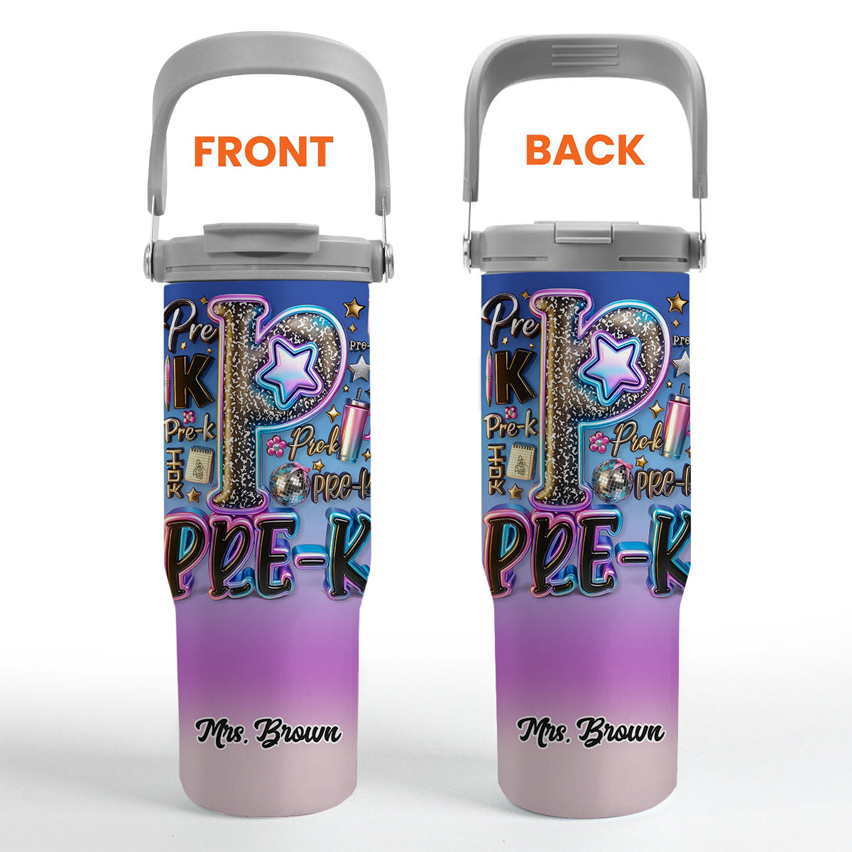 Personalisierter Lehrerbecher mit Tragegriff – perfekt für den Schulstart!