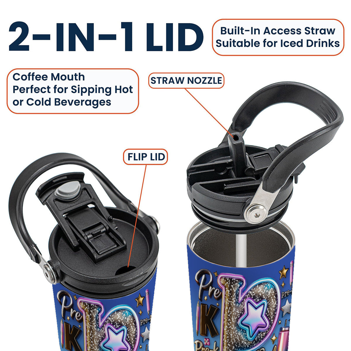 Personalisierter Lehrerbecher mit Tragegriff – perfekt für den Schulstart!