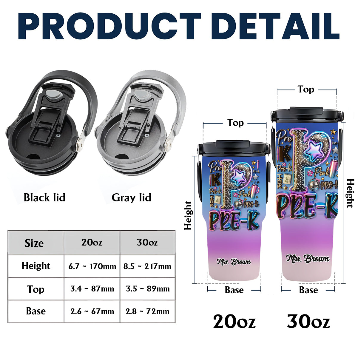 Personalisierter Lehrerbecher mit Tragegriff – perfekt für den Schulstart!