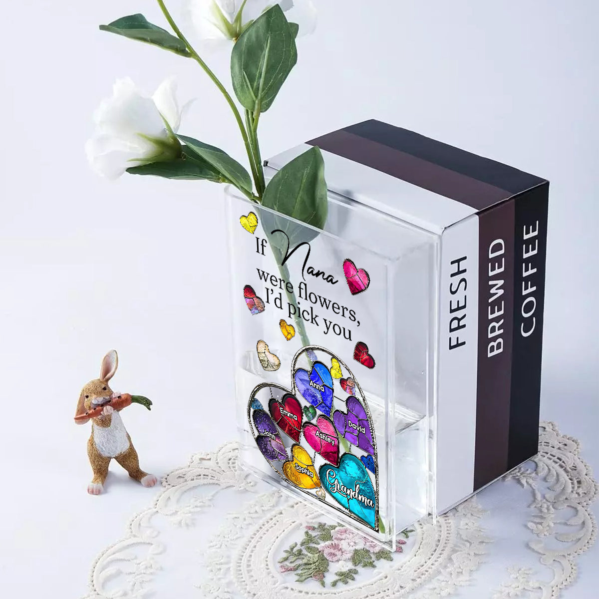 Wenn Oma eine Blume wäre – Personalisierte Oma-Buchvase