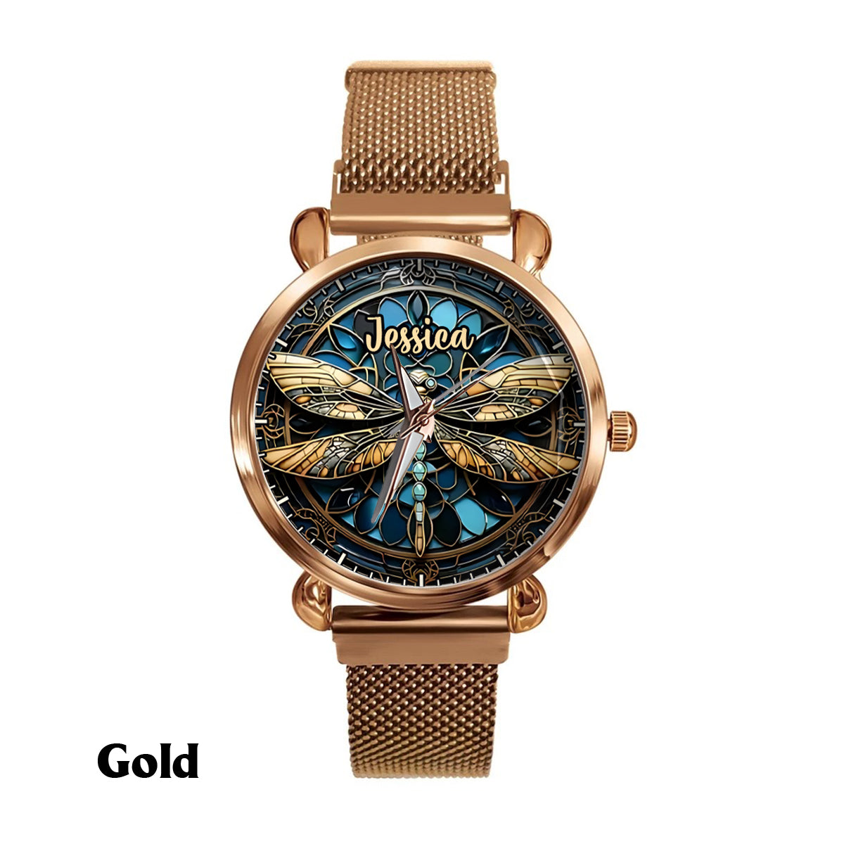 Wunderschöne Libelle – personalisierte Libelle Damen-Handuhr