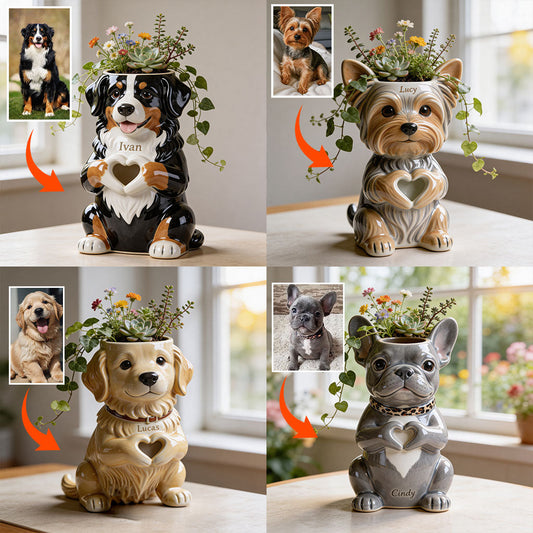 Custom Any Photo - Love My Pet - Personalized Dog Acrylic Pot