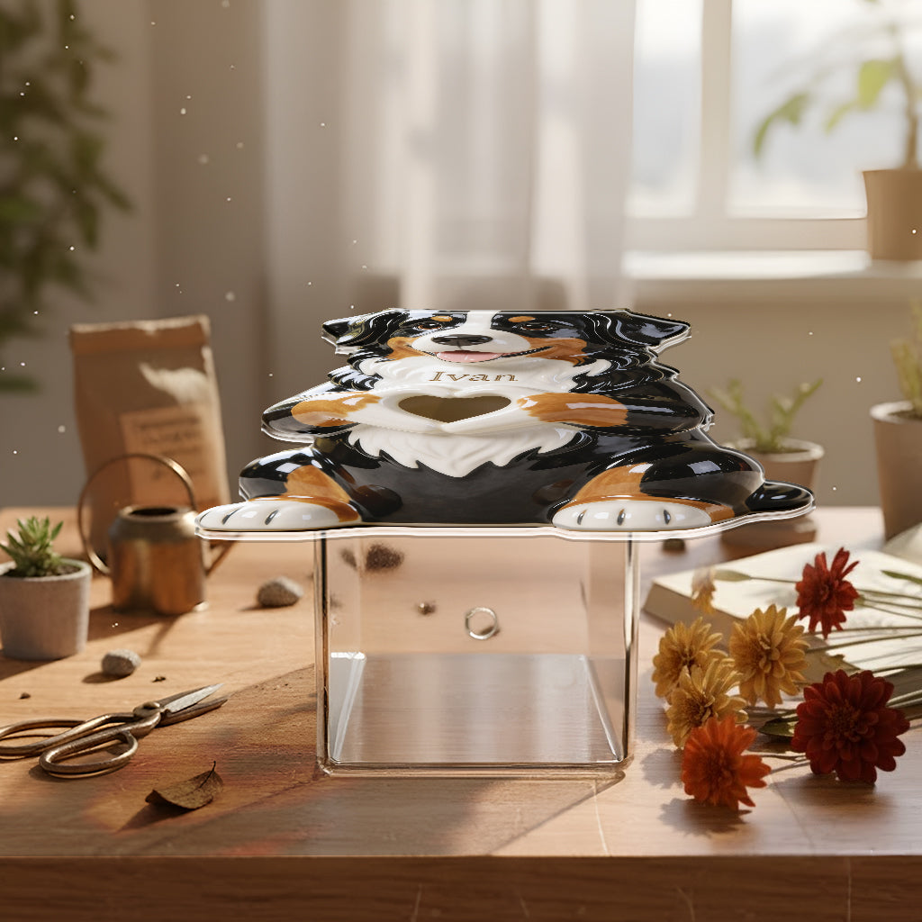 Personalisierbarer Acryl-Topf mit Foto – Ich liebe mein Haustier – Personalisierter Hunde-Übertopf