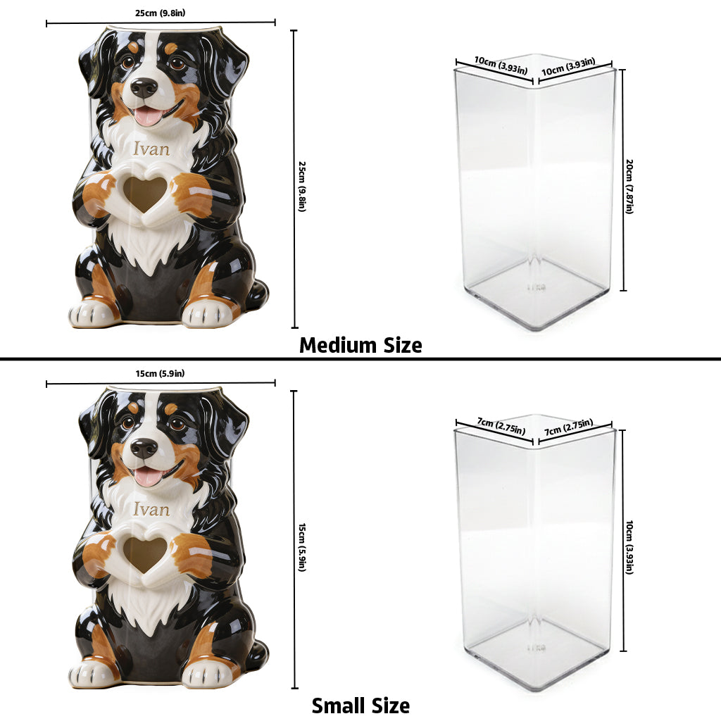 Personalisierbarer Acryl-Topf mit Foto – Ich liebe mein Haustier – Personalisierter Hunde-Übertopf