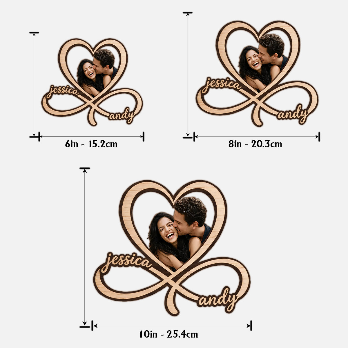 I Love You Forever - Personalized Couple 2 Layered Wood Sign / Wood Plaque