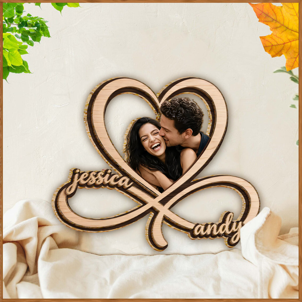 I Love You Forever - Personalized Couple 2 Layered Wood Sign / Wood Plaque