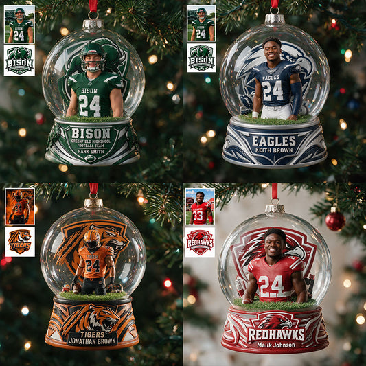 Custom Any Sport, Any Photo - Personalized Football Ornament