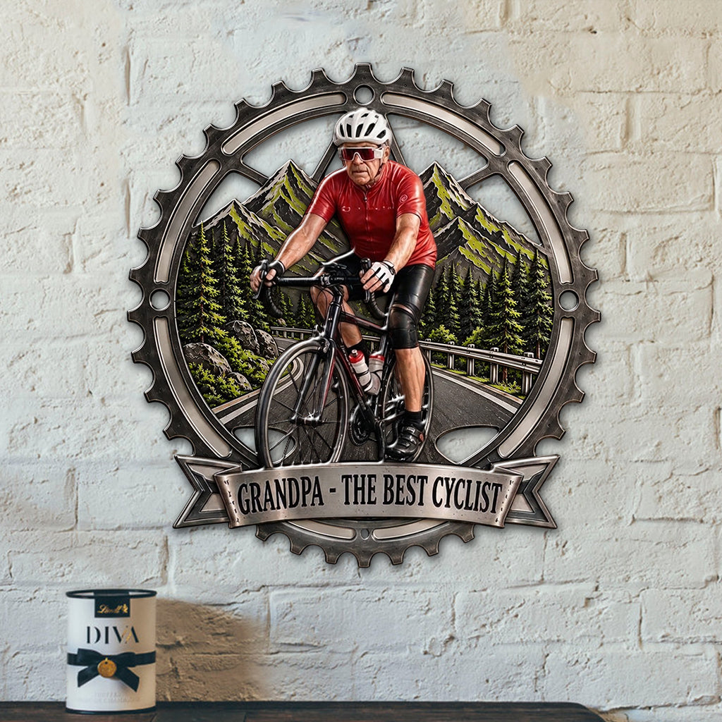 Cycling Lovers Gift, Cyclist Gift - Personalized Cycling 3D Printed Cut Metal Sign